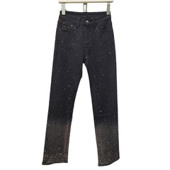 Gradient Slim Skinny Pants Slimming Heavy Industry High Temperature Rhinestone Jeans