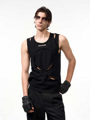 Men's Summer Sleeveless Waistcoat Hollow White Thread Vest