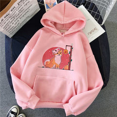 Korean Loose Hoodie Printed Long Sleeve Slouchy Style
