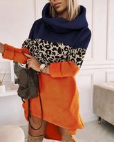 Women's Turtleneck Hooded Mid-length Sweater