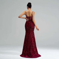 Sequin Birthday Party Dresses Long Prom Evening