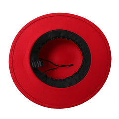 Flat Top Hat Women's Pearl Wool Felt Hat