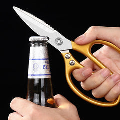 Heavy duty kitchen scissors for meat – non-slip ergonomic handle close-up
