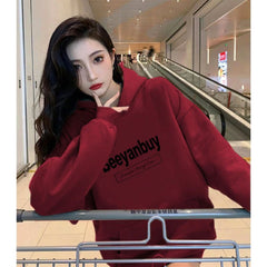 Women's Vintage Tea Hat Leisure Pullover Hoodie Coat