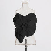 Three-dimensional Flower Backless Tube Top Vest