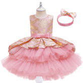 European And American New Girls' Sleeveless Mesh Puffy Dress