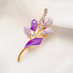 Gorgeous Tulip Flower Brooch, Rustic Style, Small Bouquet, Exquisite Brooch, High-end Feel, Anti Glare Collar Pin Brooch, Clothing Accessories