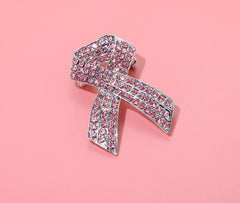 2pc Full Diamond Red Ribbon Alloy Brooch