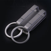 Titanium alloy belt key ring men wear belt double key ring creative custom car key ring ring pendant