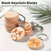 30 Pieces Wooden Keychain Set - Handmade Round Wooden Keychains, Suitable For Handmade, Customizable Keychain Making Sets, Car Keys, Backpack Tags, Pet Accessories And Holiday Decorations