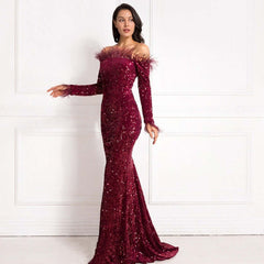 Off-the-shoulder Fishtail Party Formal Dress