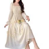 Spring And Autumn Waist Slimming Gentle Long Dress