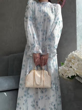 Elegant Stylish Temperament Long Sleeves Long Skirt Floral Dress