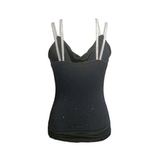 Women's Solid Color V-neck Rhinestone Shoulder Strap Sequin Fashionable And Sexy Camisole Vest