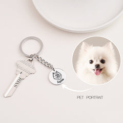 Ins Pet Cat And Dog Photo Diy Keychain