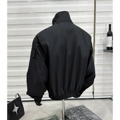 Men's Stand Collar Flight Jacket Short Coat Men's Clothing Tooling Zip-up Shirt