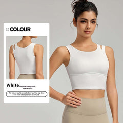 Yoga Clothing Top Vest With Chest Pad Hollow Shoulder Strap All-matching