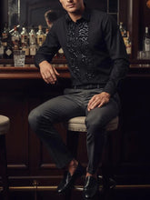 Chic Black Shirt With Statement Sequin Detail