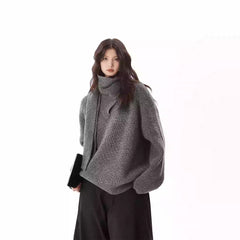Gray Heavy Industry Women's Pullover Scarf Sweater