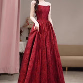 High End Light Luxury Niche Wine Red French Evening Gown