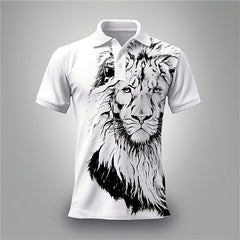 Summer Lion Printing Business Casual T-shirt