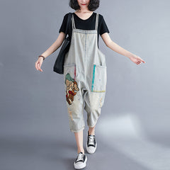 Women's Loose New Embroidered Cartoon One Piece Harem Pants