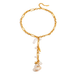 Stainless Steel Conch Long Necklace Y-shaped Chain High-grade Clavicle Chain For Women