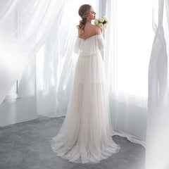 White Off Shoulder Elegant Prom Dress