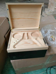 Bamboo storage box with removable tray – removable tray design close-up