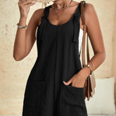 Women's New Front Pocket Repair One-piece Jumpsuit Solid Color Pocket Jumpsuit