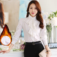 Casual Women's Solid Color Slim Long Sleeve Shirt