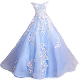 Blue Flowers Bride Wedding Toast Art Test Wedding Evening Dress