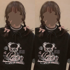 Female Sweet Cool Japanese Cute Graffiti Plush Sweater