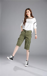 Casual Pants Loose Overknee Cropped Pants Multicolor Plus Size