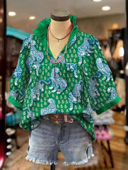 Animal Printed Shirt Women's Printed Plus Size