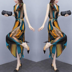 Plus Size Sleeveless Waist-tight Dress Women