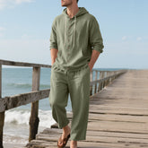 Hooded Long-sleeved Shirt Trousers Casual Suit Men