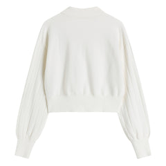 Fake Two-piece Sling Sweater Women Polo Collar Knit Top