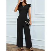 Women's High Waist Ruffles Wide Leg Jumpsuit