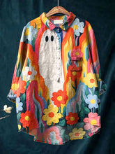 Halloween Abstract Cute Ghost Loose Pockets Shirt
