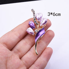 Gorgeous Tulip Flower Brooch, Rustic Style, Small Bouquet, Exquisite Brooch, High-end Feel, Anti Glare Collar Pin Brooch, Clothing Accessories