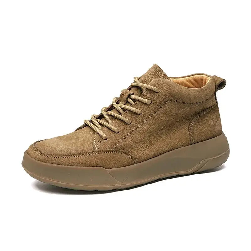Mens Chelsea Leather Boots Thick Sole Non Slip Shoes