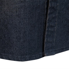 Men's Long-sleeved Denim Shirt Casual Solid Button Slim Tops Clothing