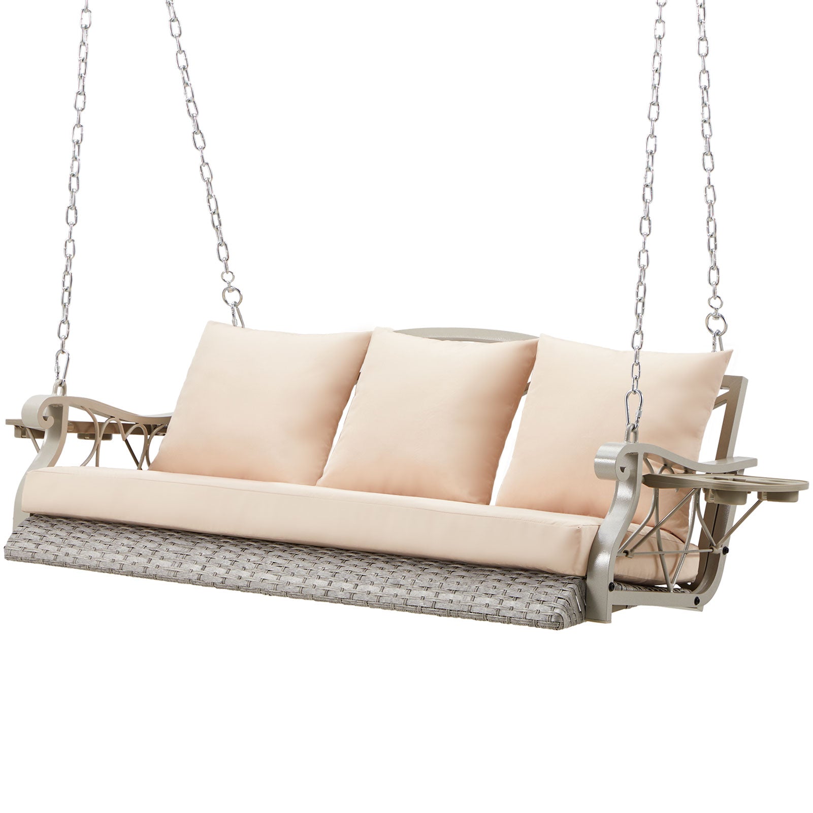 Outdoor porch swing with cushions – thickened sponge cushion detail