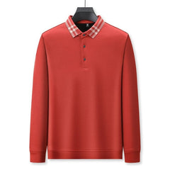 Autumn And Winter New Men's Fleece T-shirt Lapel Loose, Simple And All-matching