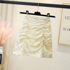 Design Pleated Embroidered Floral Skirt Women