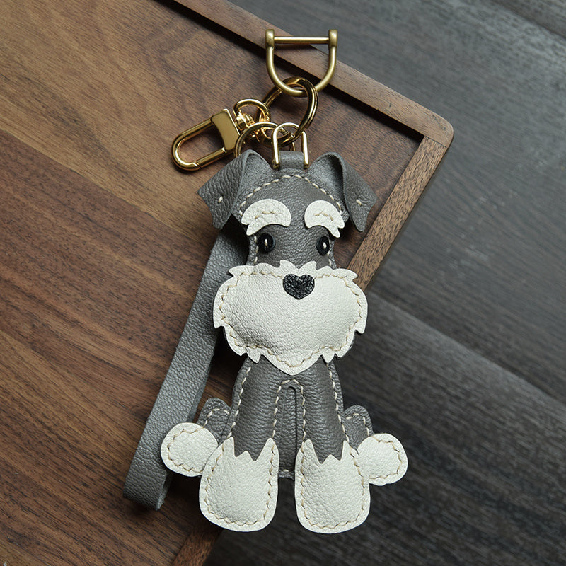 Schnauzer Hand Sewn Car Key Pendant