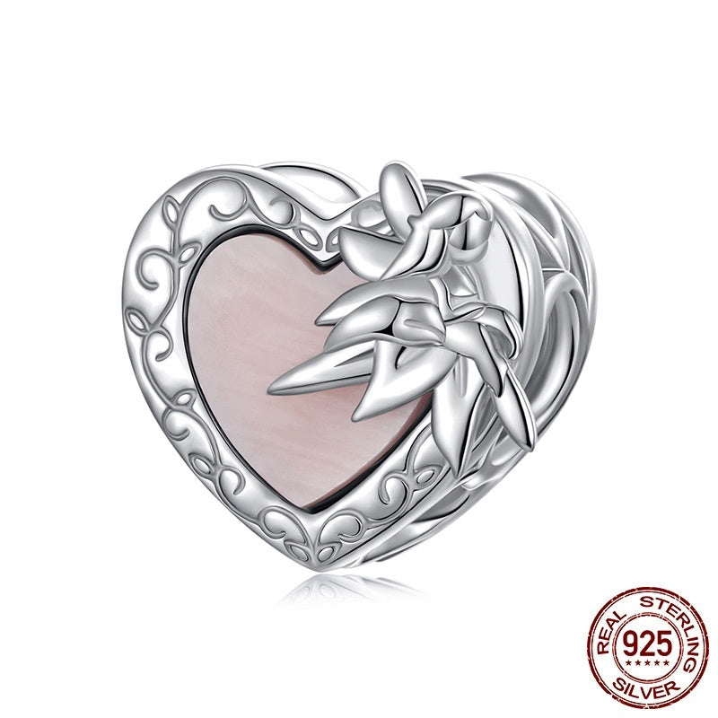 Heart Pattern Beaded S925 Sterling Silver