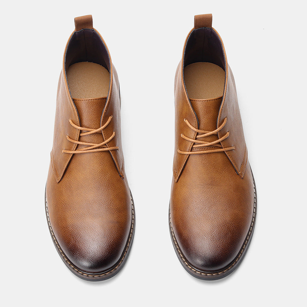 Desert Martin boots for men – round toe sewing thread retro design