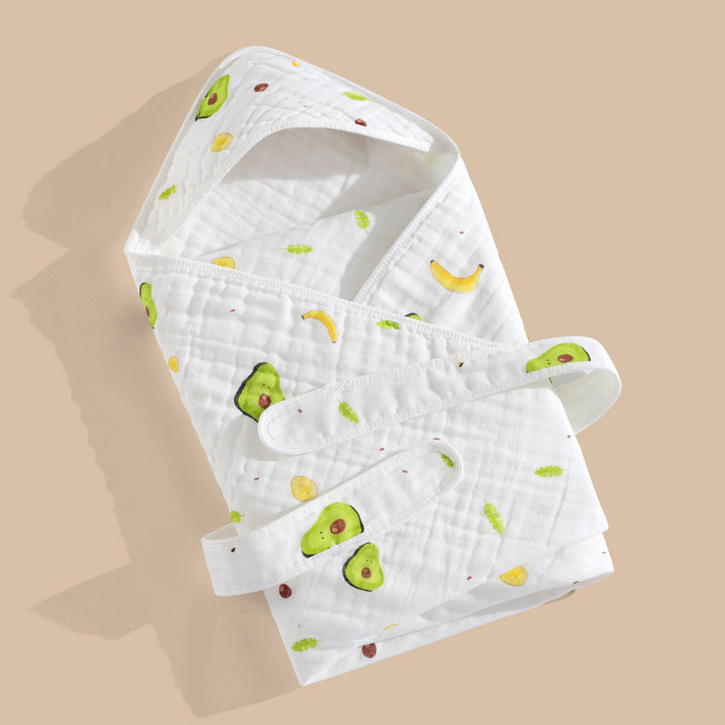 Pure Cotton Gauze Spring Newborn Cotton Hooded Bath Towel Baby Blanket